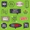 Set of commercial sale stickers, elements badges and labels