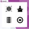 Set of Commercial Solid Glyphs pack for banking, movie reel, money, teacher, message