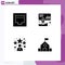 Set of Commercial Solid Glyphs pack for cable, manager, data, promote, education