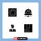 Set of Commercial Solid Glyphs pack for interior, user, recessed, wedding, teacher