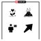 Set of Commercial Solid Glyphs pack for love, avatar, heart, volcano, card