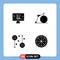 Set of Commercial Solid Glyphs pack for monitor, fitness, bicycle, wheel, male