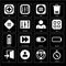 Set of Compass, Help, Exit, Battery, User, Equal, Menu, Add icon