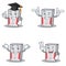 Set of computer character with graduation wink two finger