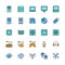 Set of Computer Components Color Line Icons. Server, Laptop, Monitor and more.