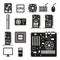 Set of computer hardware icons