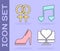 Set Computer monitor with heart, Female gender symbol, Woman shoe with high heel and Music note, tone with hearts icon