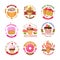 Set of Confectionery Logos Isolated. Vector Sweets