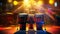 Set of conga drums on a stage with dramatic backlighting. Perfect for music event posters or studio promotion