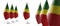 Set of Congo national flags on a white background