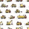 Set of construction equipment, seamless pattern