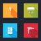 Set Construction jackhammer, Air conditioner, Refrigerator and Electric drill machine icon. Vector