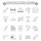 Set of Construction Related Vector Line Icons.
