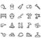 Set of construction Related Vector Lines Icons.