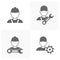 Set of Construction Worker icon vector, Engineering simple icon template, Creative Setting icon design, Illustration