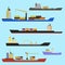 Set of container ship