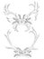 Set of contour illustrations deer antlers with roses and feather