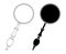 Set of contour silhouettes of magnifiers separately from the background. Search and education. Vector object