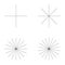 Set of converging radiating lines burst icon, geometric sunburst element, sun shape vector illustration