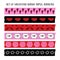 Set of cool Valentine washi tapes, ribbons with doodle patterns. vector objects. Funny design.