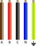 A set of copper cable conductors of various colors