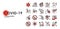 Set of Coronavirus disease COVID-19 Protection Related Vector Line Icons, vector icon