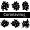 Set of coronavirus icons. Isolated on a white background. 2019-nCoV Novel Coronavirus Bacteria