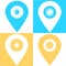 Set of coronavirus location map pin pointer icon. Element of map point for mobile concept and web apps. Icon for website design an