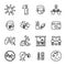 Set of Coronavirus Protection Related Vector Line Icons.