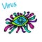 Set of Coronavirus vision Covid-19  viruses .