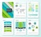 Set of corporate business stationery brochure templates with infographics elements. Abstract geometric background for