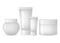 A set of cosmetic jars for creams. Cosmetic products design