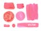 Set of cosmetic stains texture of acrylic paint. Vector illustration in cosmetic colors. Pink