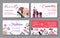 Set of cosmetics sale banners and ads templates, hand drawn style