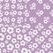 Set Cotton flower Seamless pattern. Flat style on cute lilac background. Vector illustration.