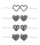 Set of coupled hearts tangled grungy scribble banners