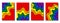 Set of cover templates in papercut style. Wavy shapes with shadow in the colors of the LGBT flag. Background for use on posters,