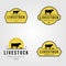 Set of cow livestock logo vintage vector illustration design