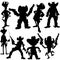 Set of cowboy silhouettes