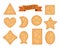 Set of cracker chips different shapes isolated on white background. Biscuit cookies for breakfast, tasty snack, yummy