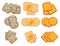 Set of cracker chips. vector