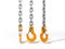 Set of crane hooks on white 3D Illustration