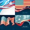 Set of creative american flag background