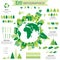 Set of creative eco infographic elements.