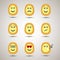 Set of creative emoji smiley faces.