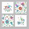 Set of creative universal floral cards.
