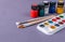 Set for creativity - paints and brushes