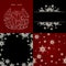 Set of cristmas background snowflake santa beard