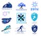 Set of cross-country skiing, winter sports badges for logos and labels.