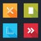 Set Crossed ruler and pencil, Book, Folding and Arrow icon. Vector